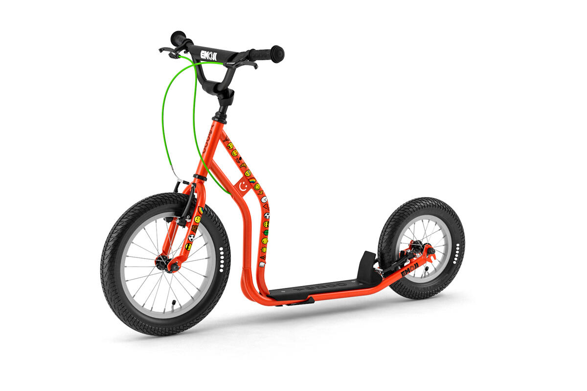 YEDOO Scooter Yedoo Wzoom Emoji für Kinder ab 6 Jahre, mit Luftreifen 16/12, Rot