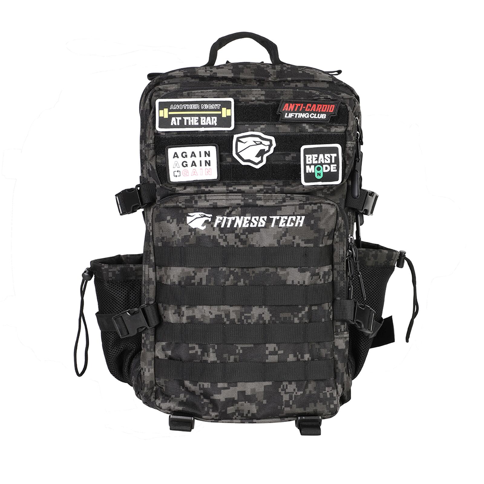 FITNESS TECH Mochila Tática Camuflada 45L com Sistema Molle Impermeável para Esporte e Viagem