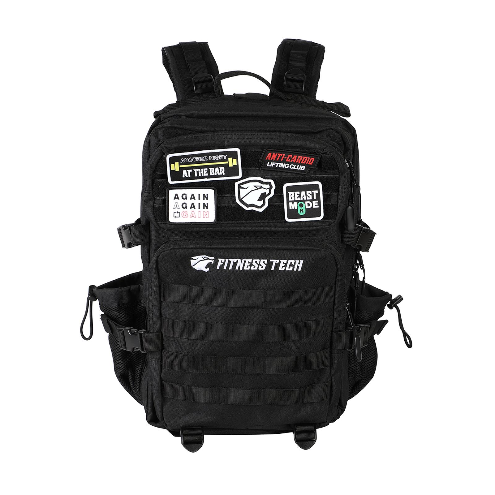 Mochila Tática Preta 45L com Sistema Molle Impermeável para Esporte e Viagem