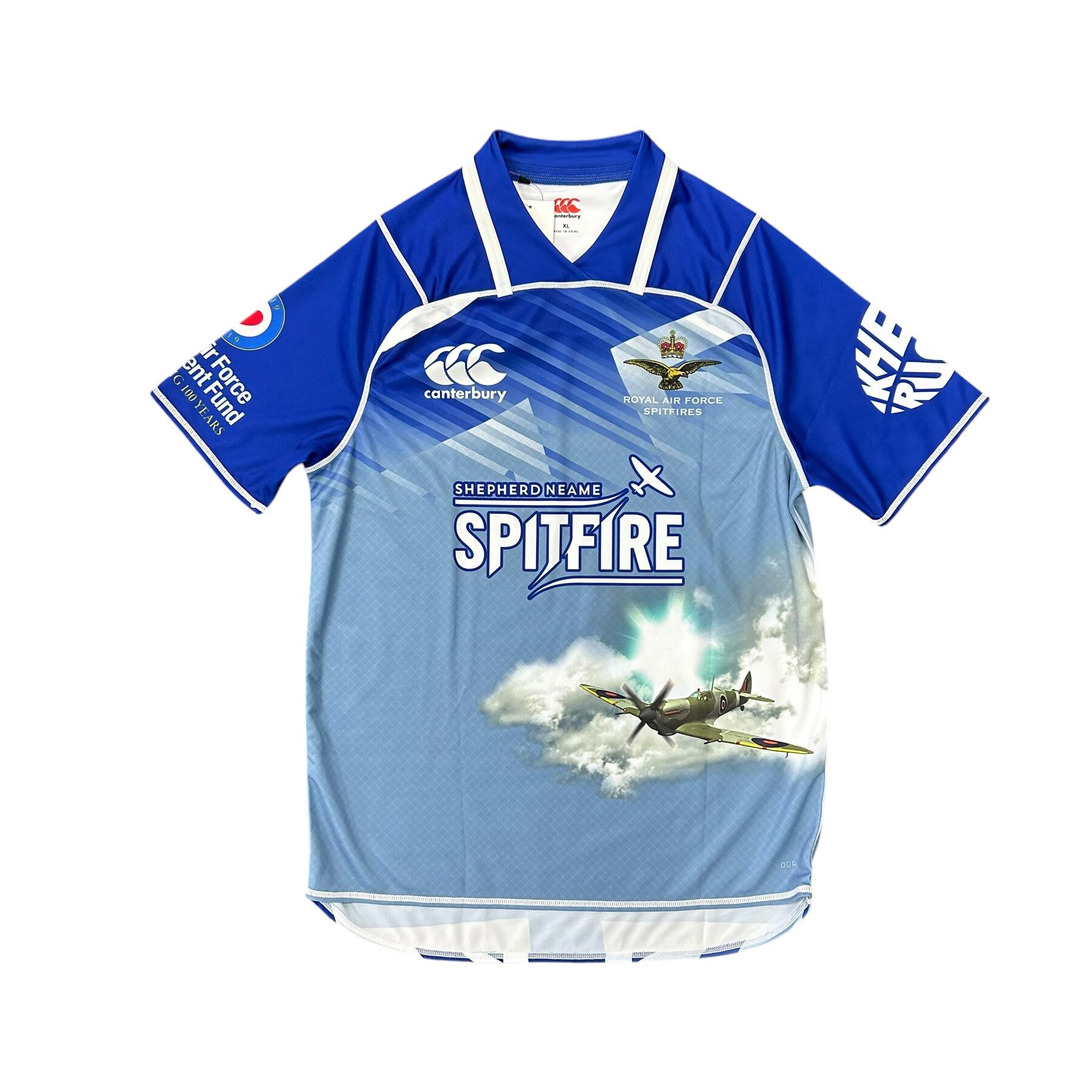 Canterbury Rugby Men's Jersey Blue RAF Spitfire Short Sleeve Shirt 2/3