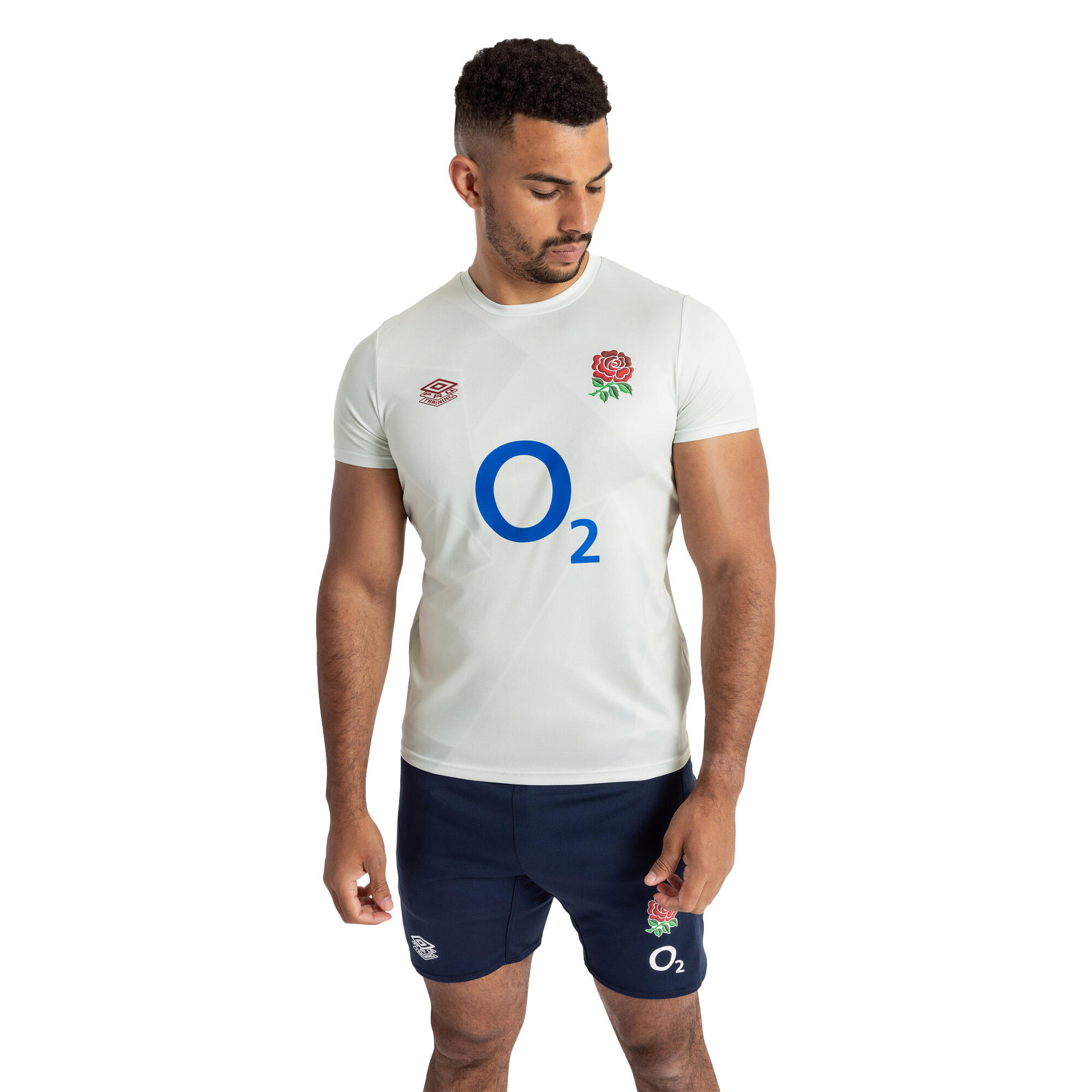 Childrens/Kids 23/24 England Rugby Warm Up Jersey (Foggy Dew/Metal) 3/4