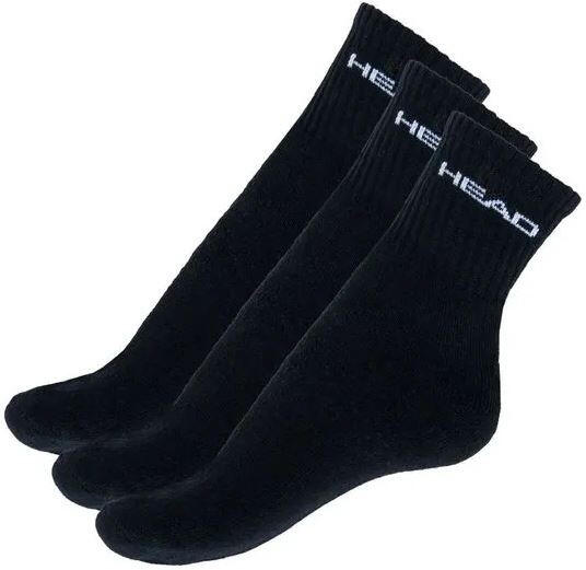 Chaussettes courtes unisex en coton noir - 3 paires