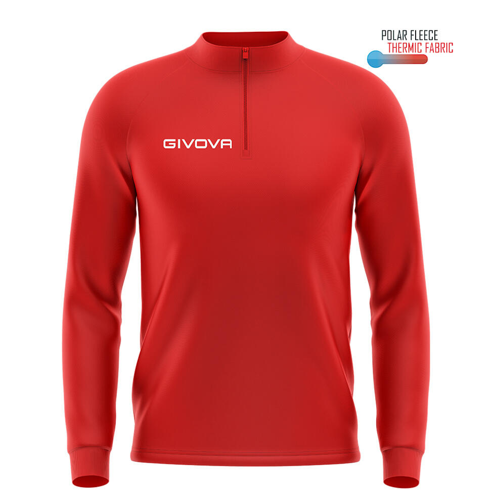 Mol moletom esportivo vermelho de givova - respirável e técnico 5/5