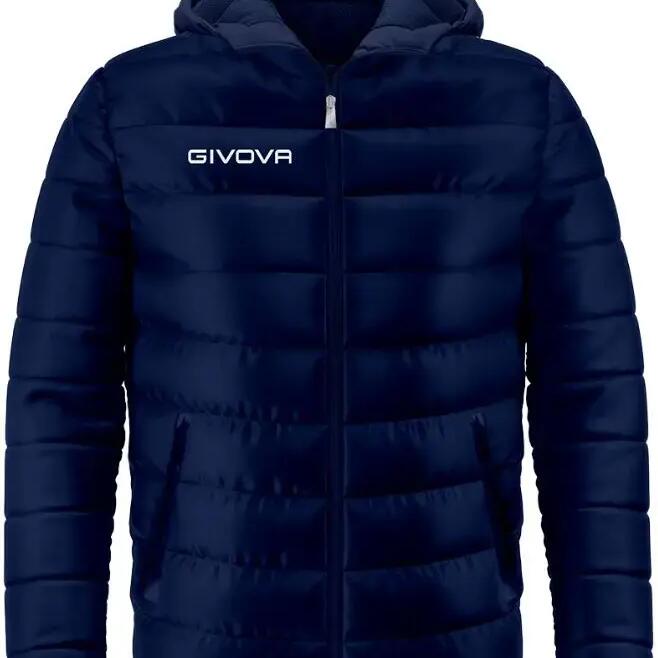 Padded jacket Givova navy blue with adjustable hood