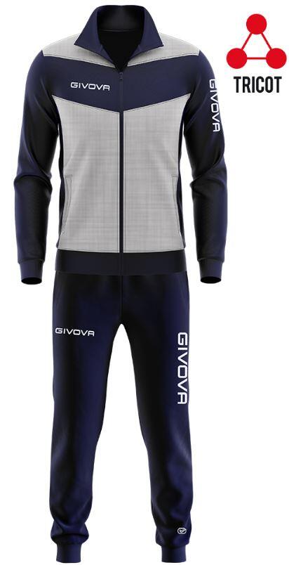 Givova Luxe Sportset 3XL - Lichtgrijs/Blauw, Ademend Katoen 4/5