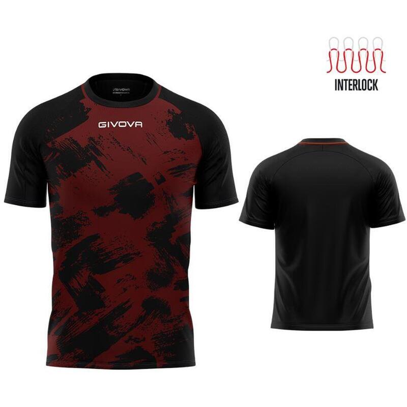 Givova Sport T -Shirt Interblock Men M - Grenade/Negru