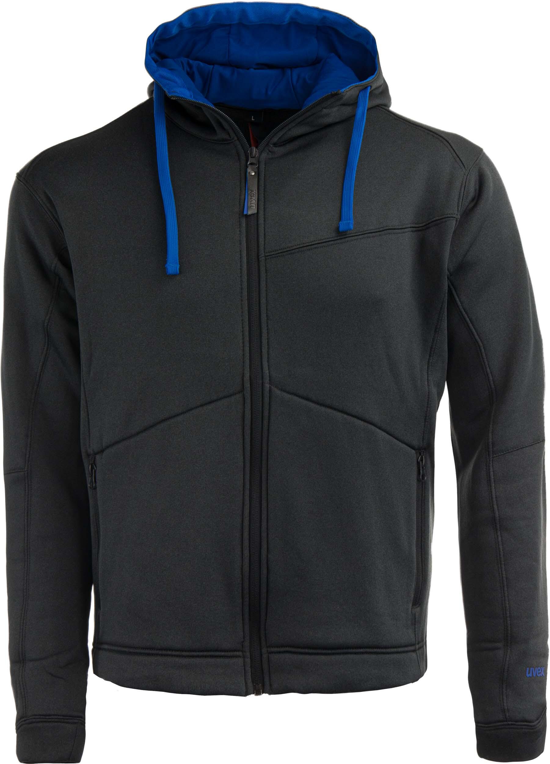Uvex hoody pour homme marine, zip intégral, polaire 2/5