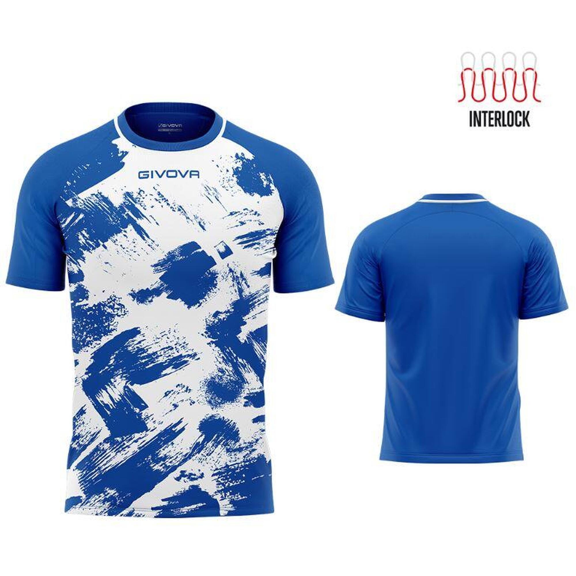Cămașă sportivă Givova Interlock Royal -Wit 2xs - Breathable & Light