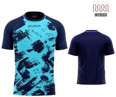 T-shirt uomo givova turchese/blu