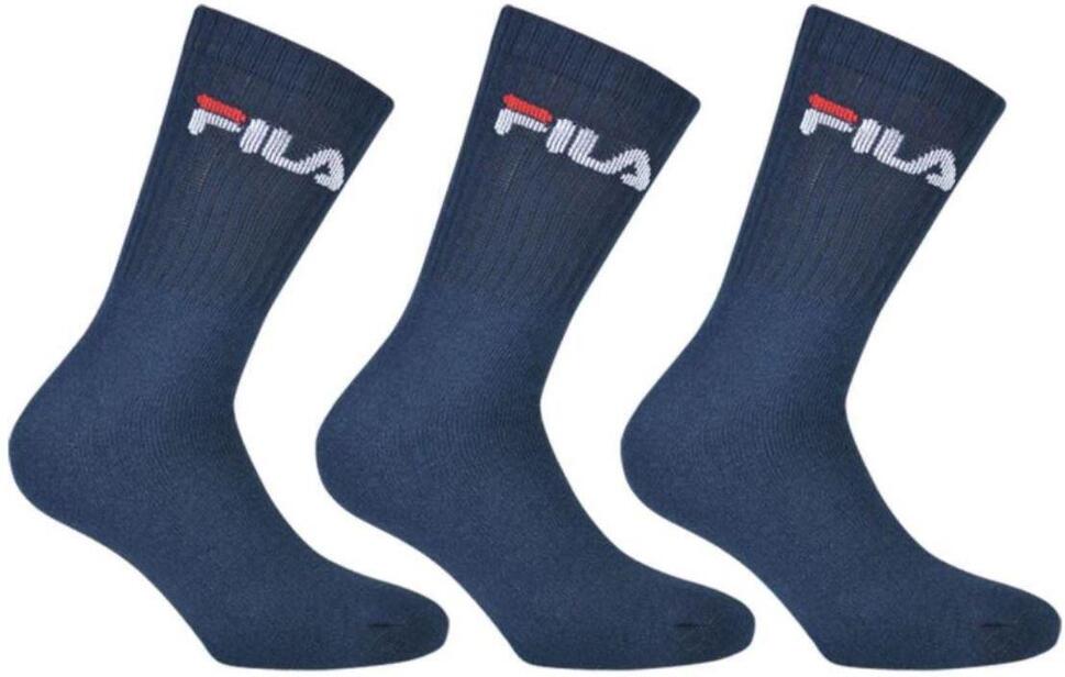 Fila Crew Syntetyczne Skarpety Tenisowe 3-Pack Unisex Granatowe 39-42