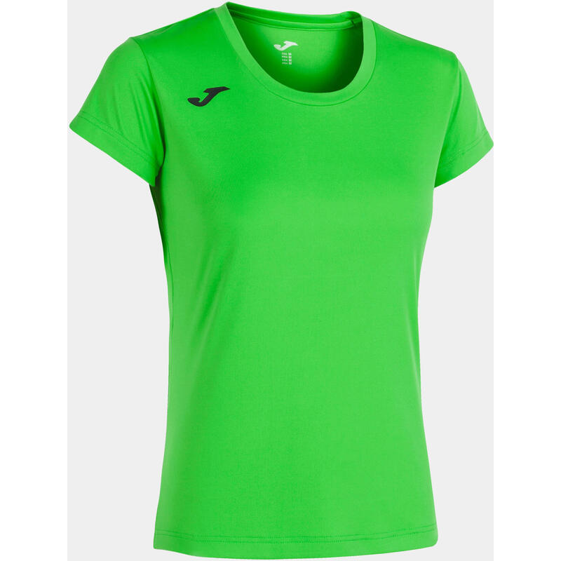 Maillot Manches Courtes Running Femme Joma Record II Vert Fluo
