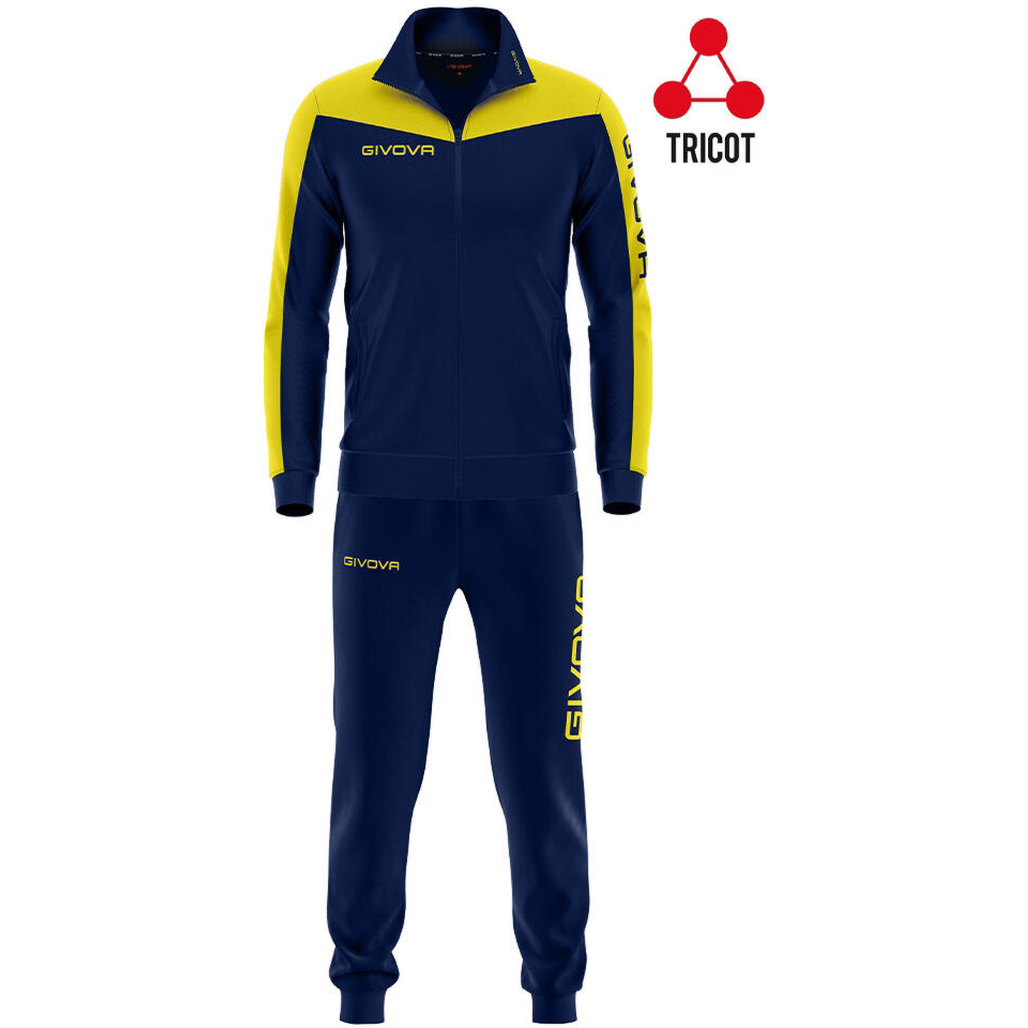 Unisex Sportset Givova Roma 4XL - Ademend Blauw en Geel