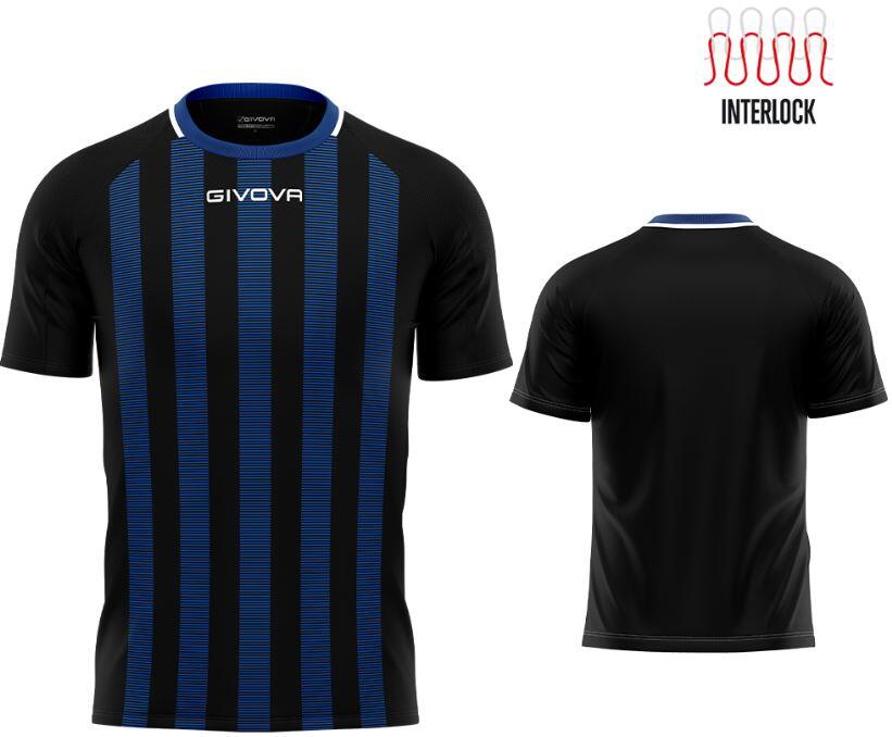 Givova Rugby T-shirt Zwart-Blauw - Comfort en Duurzaamheid 5/5