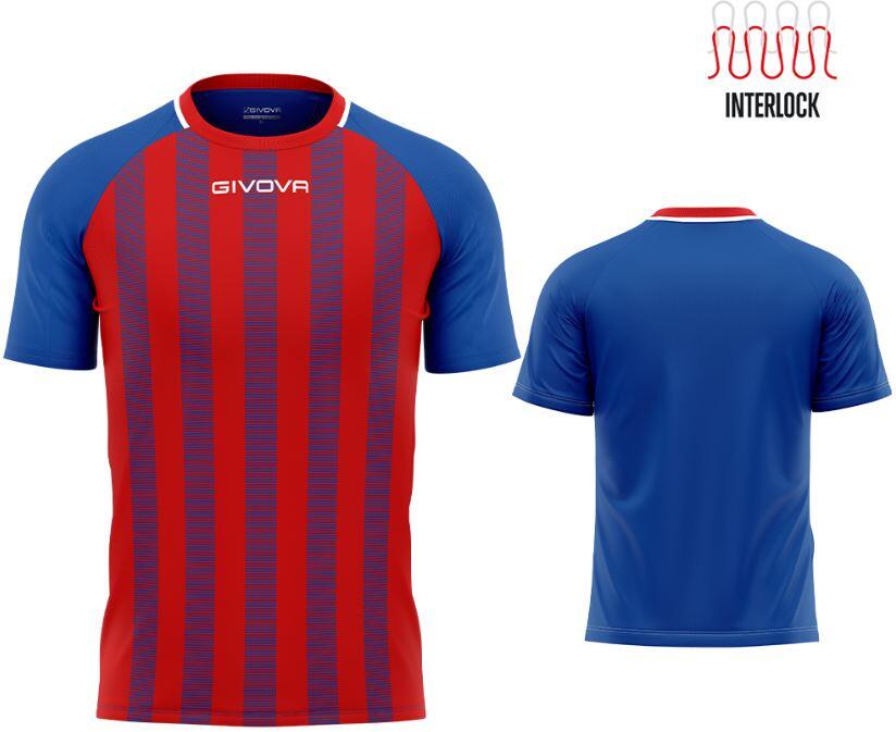 T-shirt Givova Rugby Royal-Red L 4/5