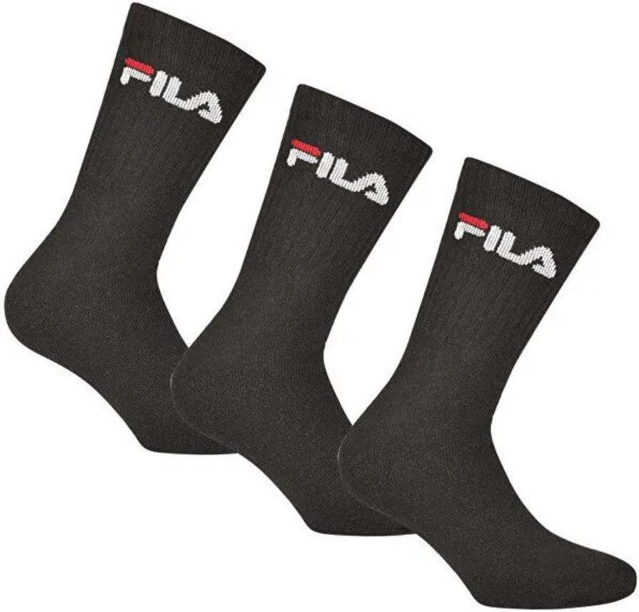 Skarpetki do tenisa Fila Crew Unisex 3-Pack Czarne 35-38