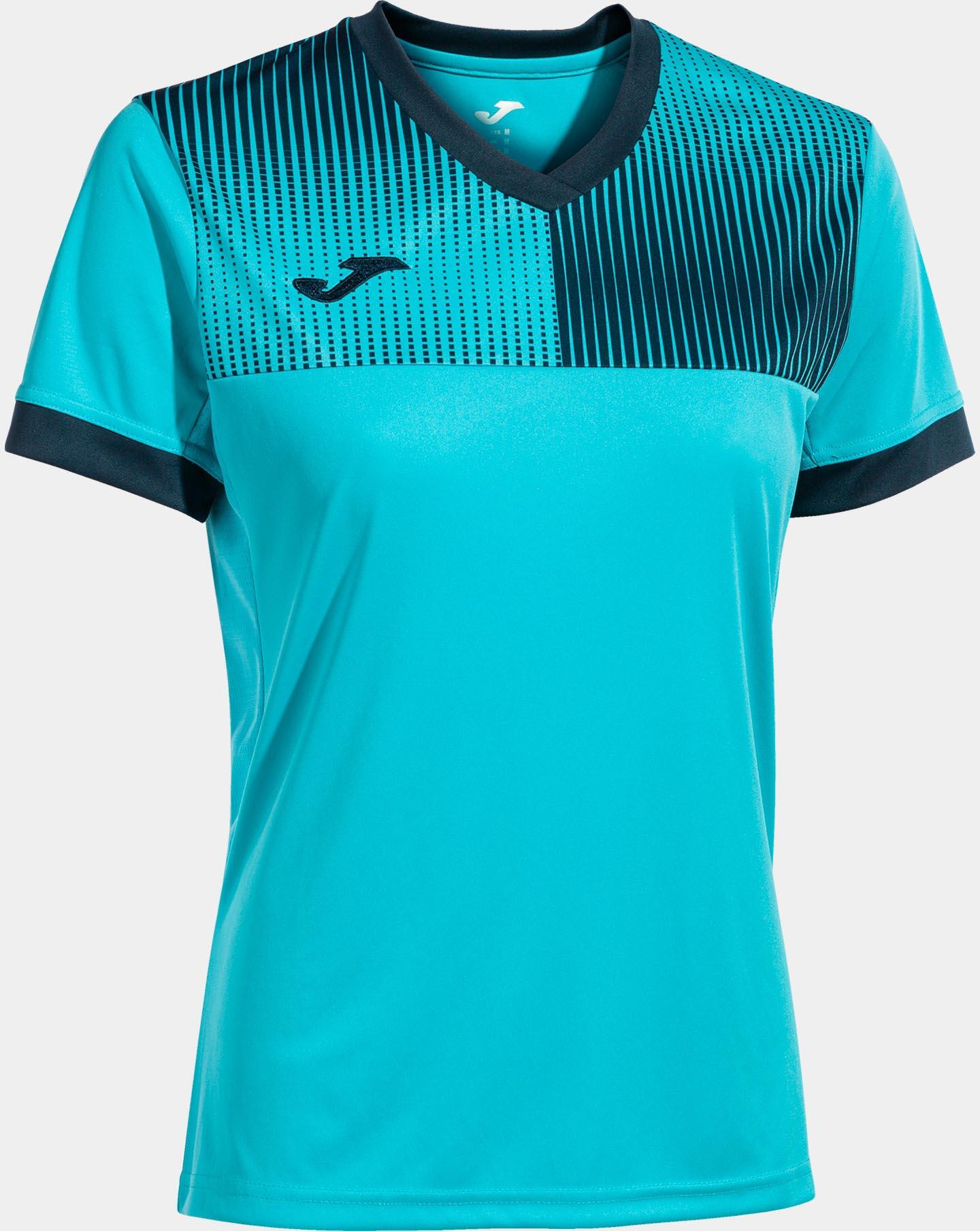 T-Shirt Manga Curta Futebol Mulher Joma Eco Supernova Azul-Turquesa Fluor 5/5