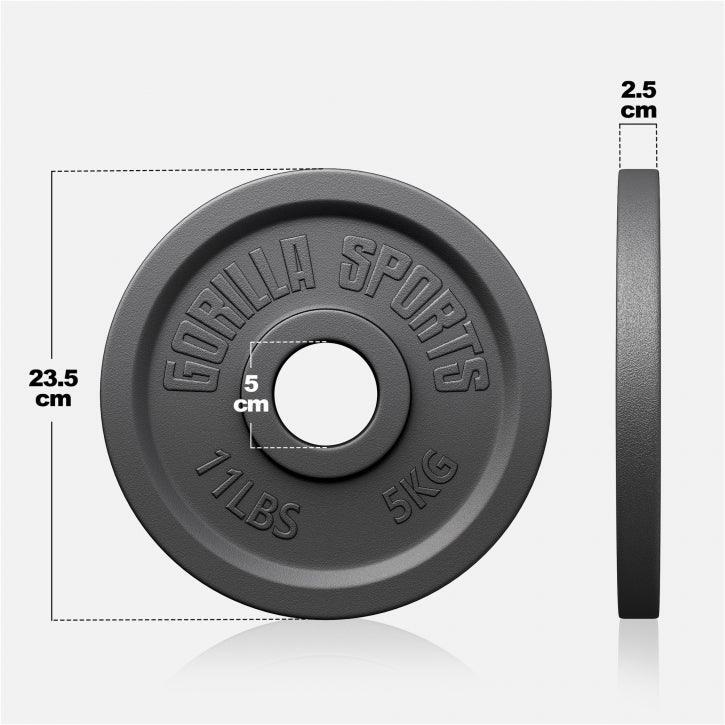 Obciążenie olimpijskie (1,25 - 25 kg) 51 mm talerz żeliwny Gorilla Sports 7/7