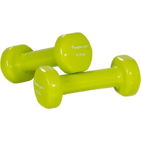 MOVIT Juego de mancuernas de vinilo de 0,75 kg en verde claro de MOVIT