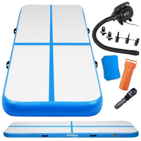 Tapis Air Track PHYSIONICS 700x100x10 cm PVC bleu + pompe 600W