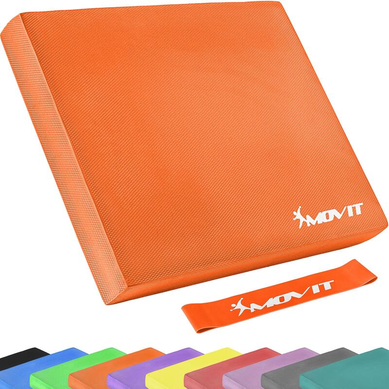 Caramida suport umeri yoga echilibru, MOVIT® si bandă de gimnastică, portocaliu