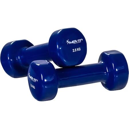 MOVIT Juego de mancuernas de vinilo de 2,5 kg en azul de MOVIT