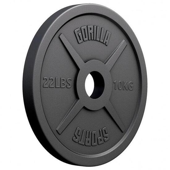 Disque fonte GORILLA SPORTS 10 kg noir 51 mm (alésage)