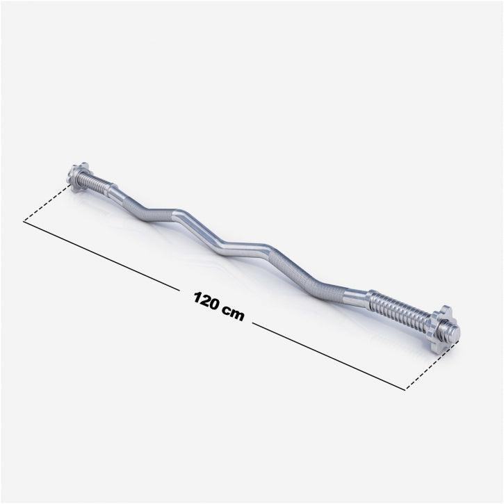Barra de Pesas Curl EZ Gorilla Sports 120 cm en Negro Diámetro 30/31mm 6/7