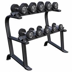 RACK + 5 PAIRES D'HALTÈRES RONDS DE 2,5KG À 15KG