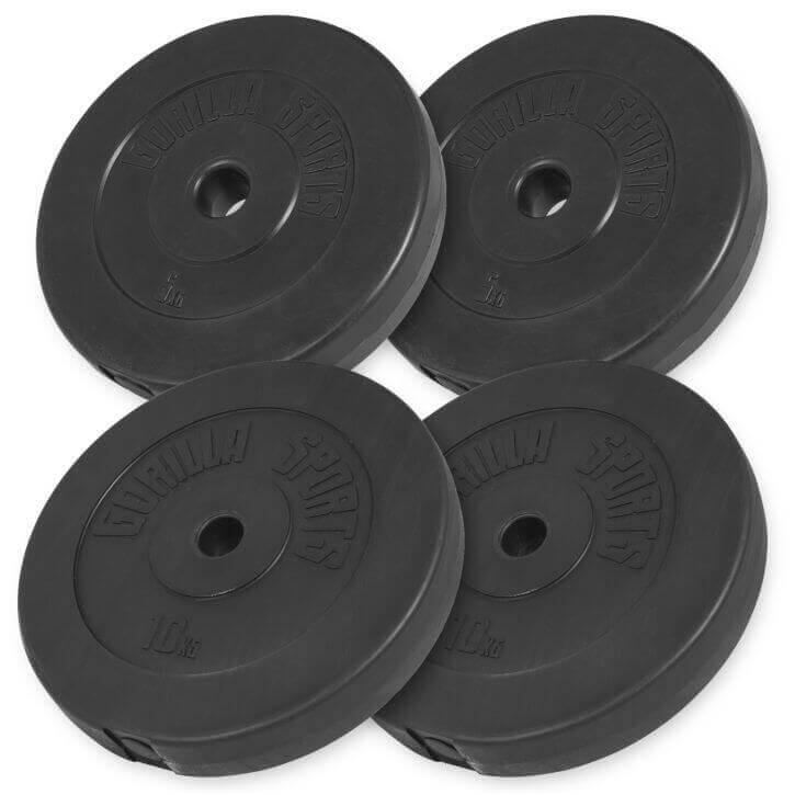 Discuri din plastic umplute cu ciment, 1.25 - 15kg, 30/31mm, Gorilla Sports