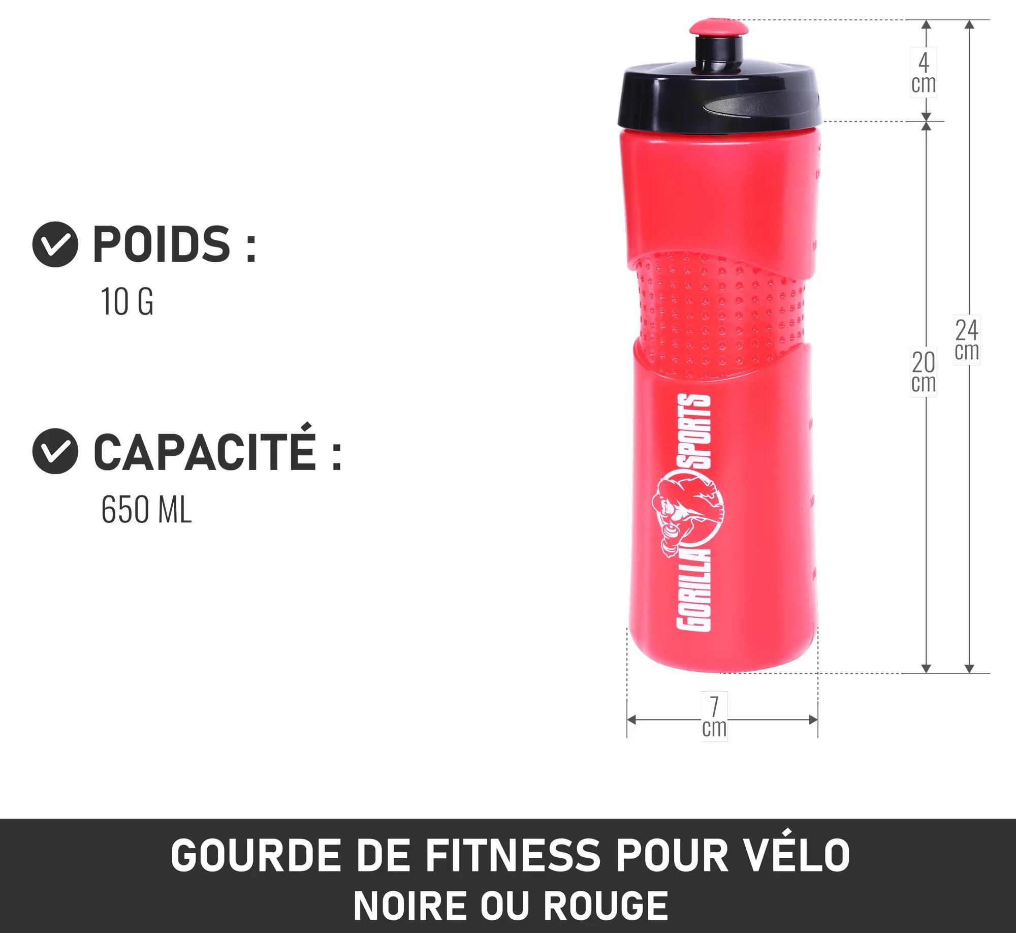 Sticlă Gorilla Sports Bike 650 ml negru/rosu 3/7