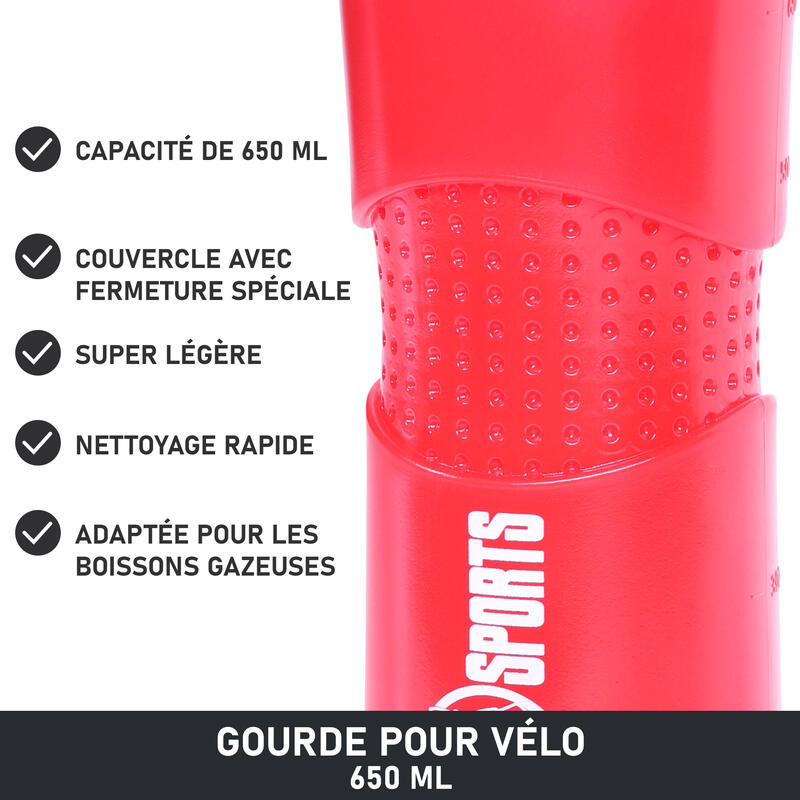 Sticlă Gorilla Sports Bike 650 ml negru/rosu