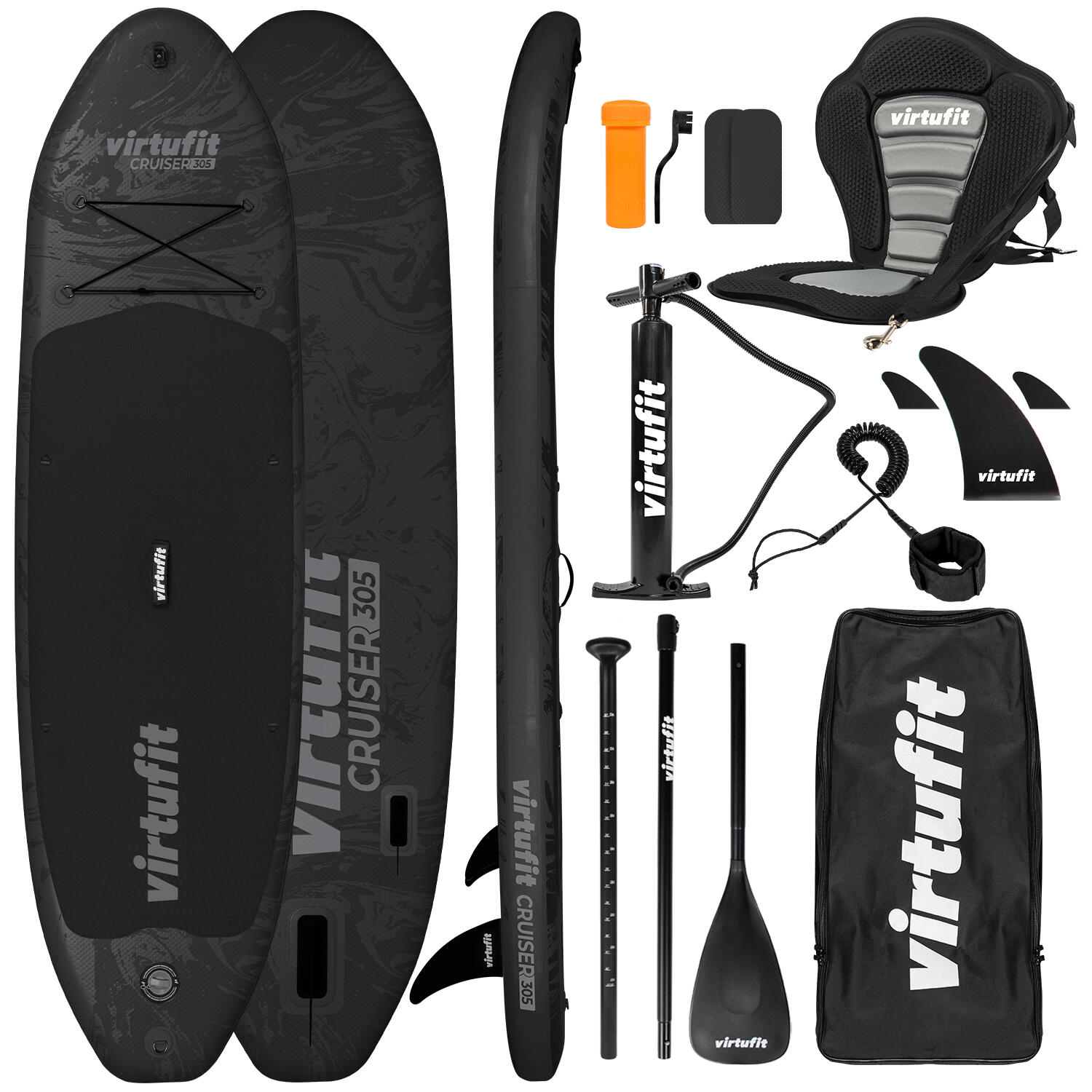VIRTUFIT Tabla paddle surf - Cruiser 305 - Negro - Con accesorios