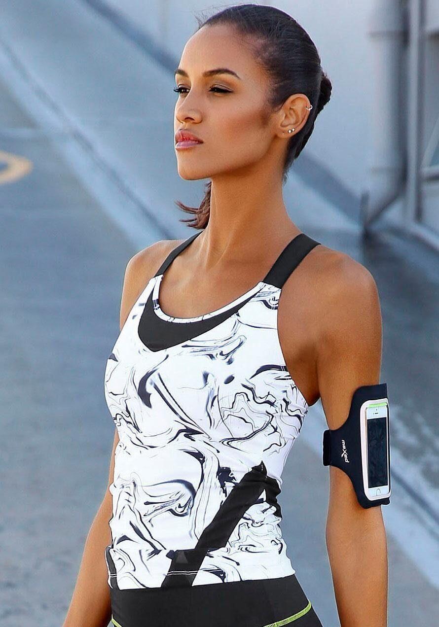 Damen LASCANA ACTIVE Sporttop »White Marble« 6/10