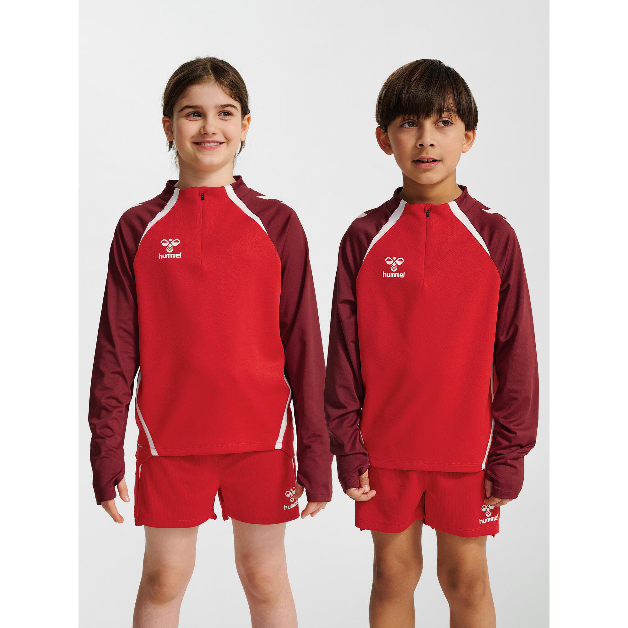 Hummel - Demie-fermeture Éclair Zip Combinaison Hmllead Enfant Hummel - Pull - Marron|rose|rouge - 10 À 12 Ans - Decathlon