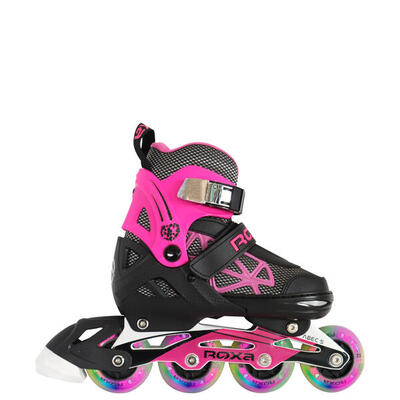 PATINES LÍNEA NIÑOS AJUSTABLE Heart alu Kid negro y rosa