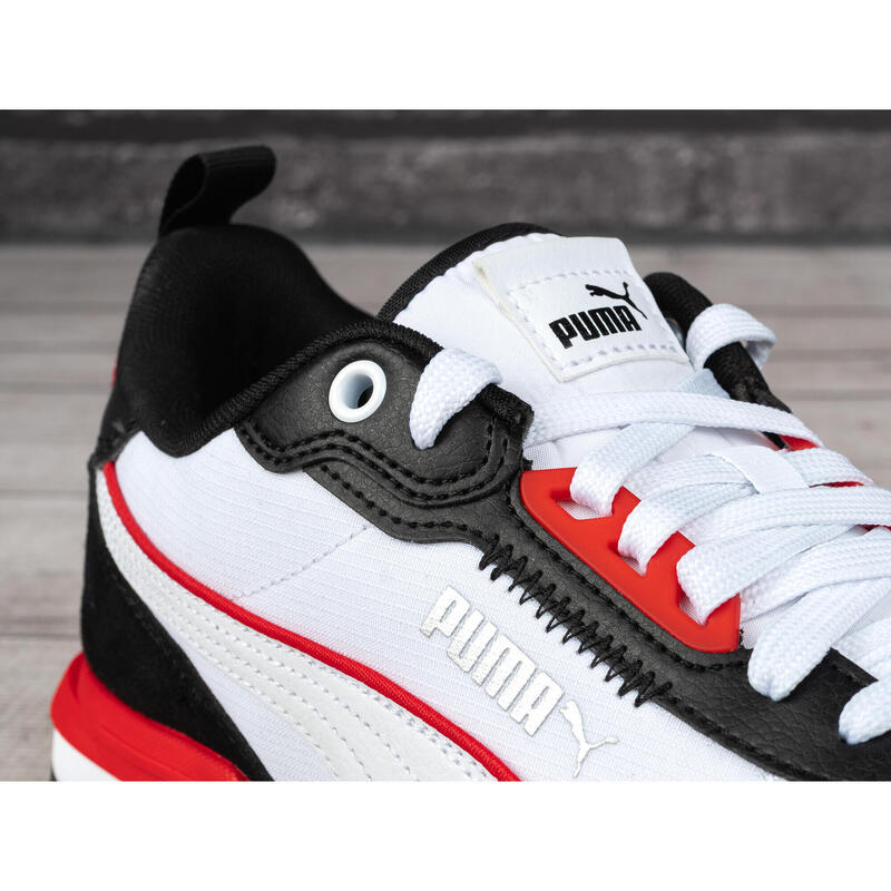 Pantofi sport Puma R22, alb-negru-rosu 42