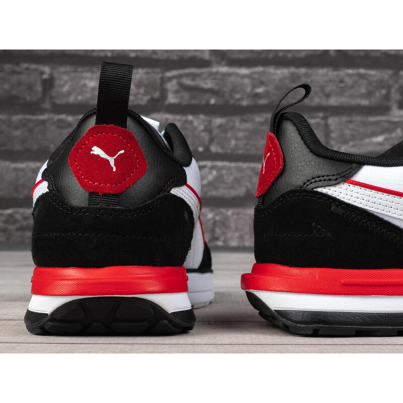 Pantofi sport Puma R22, alb-negru-rosu 42