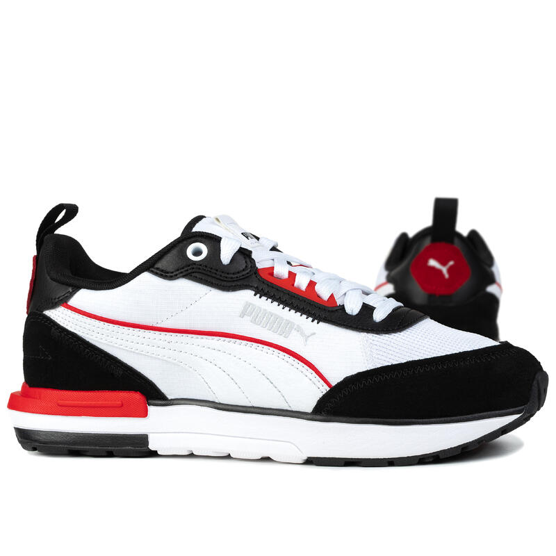 Pantofi sport Puma R22, alb-negru-rosu 42