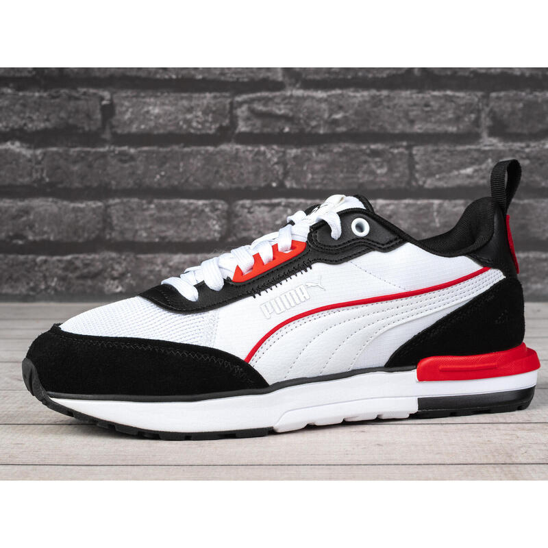 Pantofi sport Puma R22, alb-negru-rosu 42