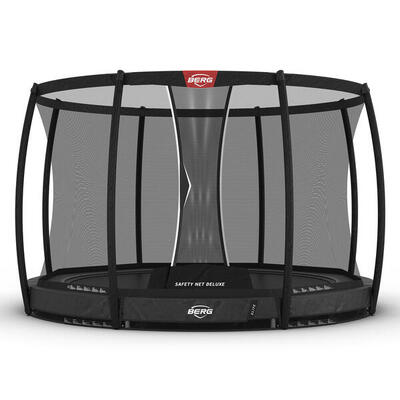 Trampolin BERG Elite + Sicherheitsnetz InGround Rund Anthrazitgrau 330