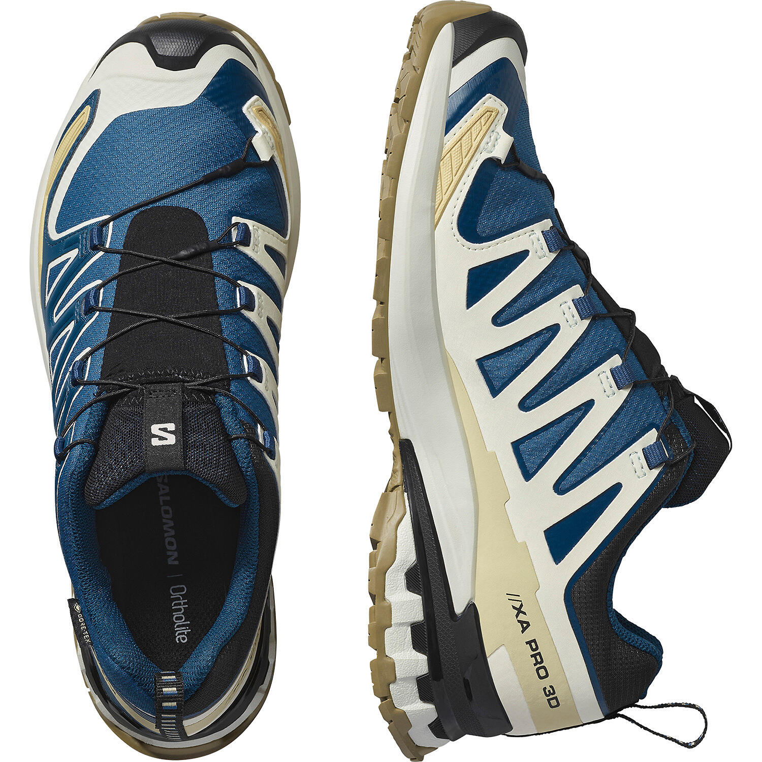 Schoenen Salomon XA Pro 3D V9 GTX Trail Blauw/Beige 3/6