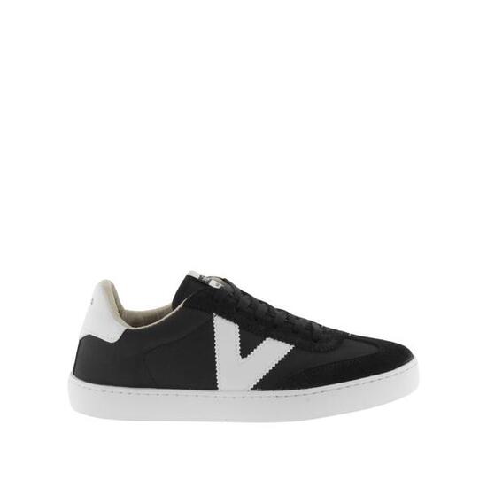 Baskets monochromes en berlin cuir fendu et nylon Victoria