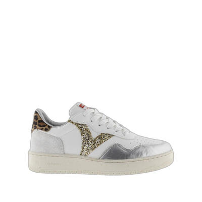 Vrouwen sneakers met metallic en dierenprint victoria madrid
