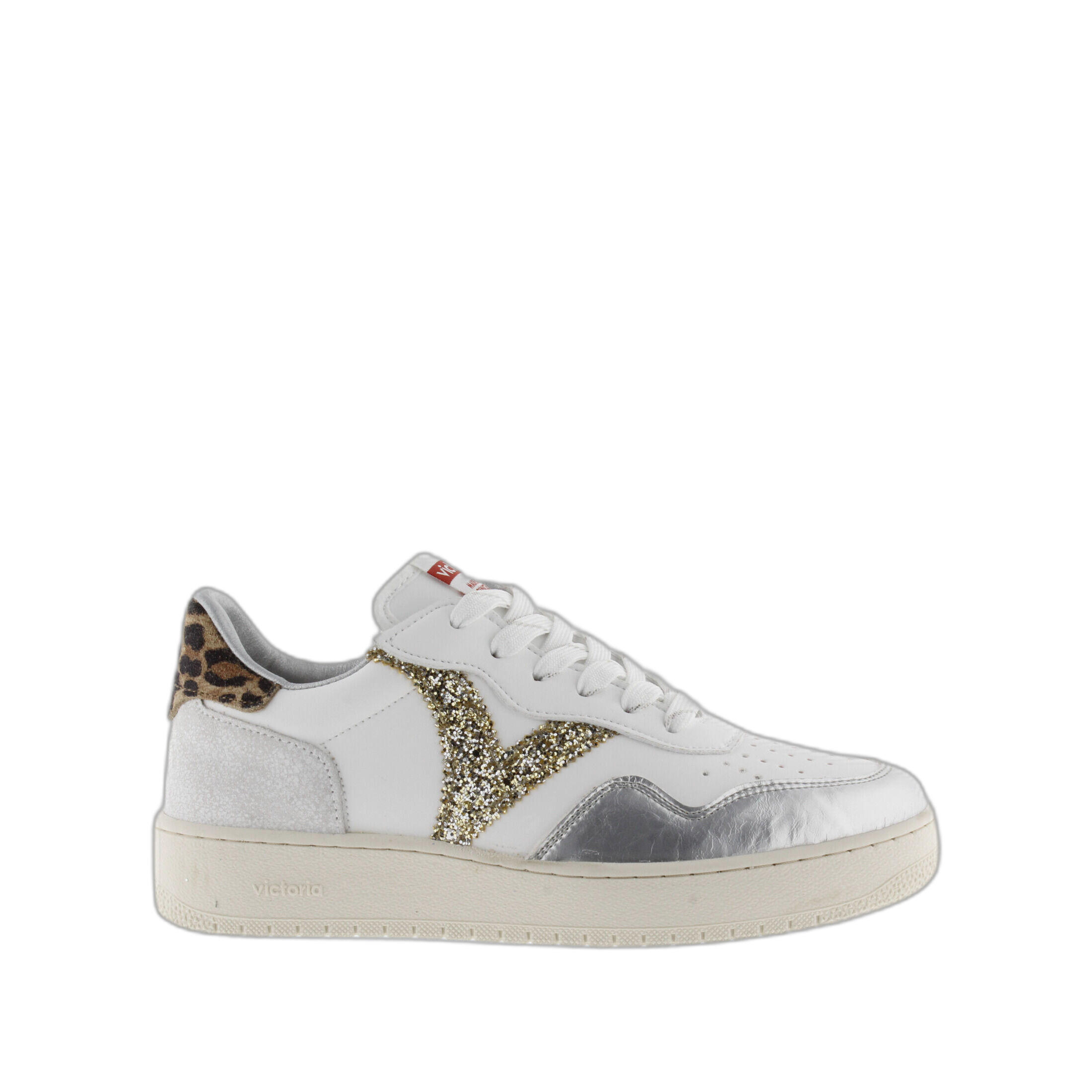 Victoria - Baskets Imprimé Métallisé Et Animalier Femme Victoria Madrid - Baskets - Blanc|gris - Decathlon