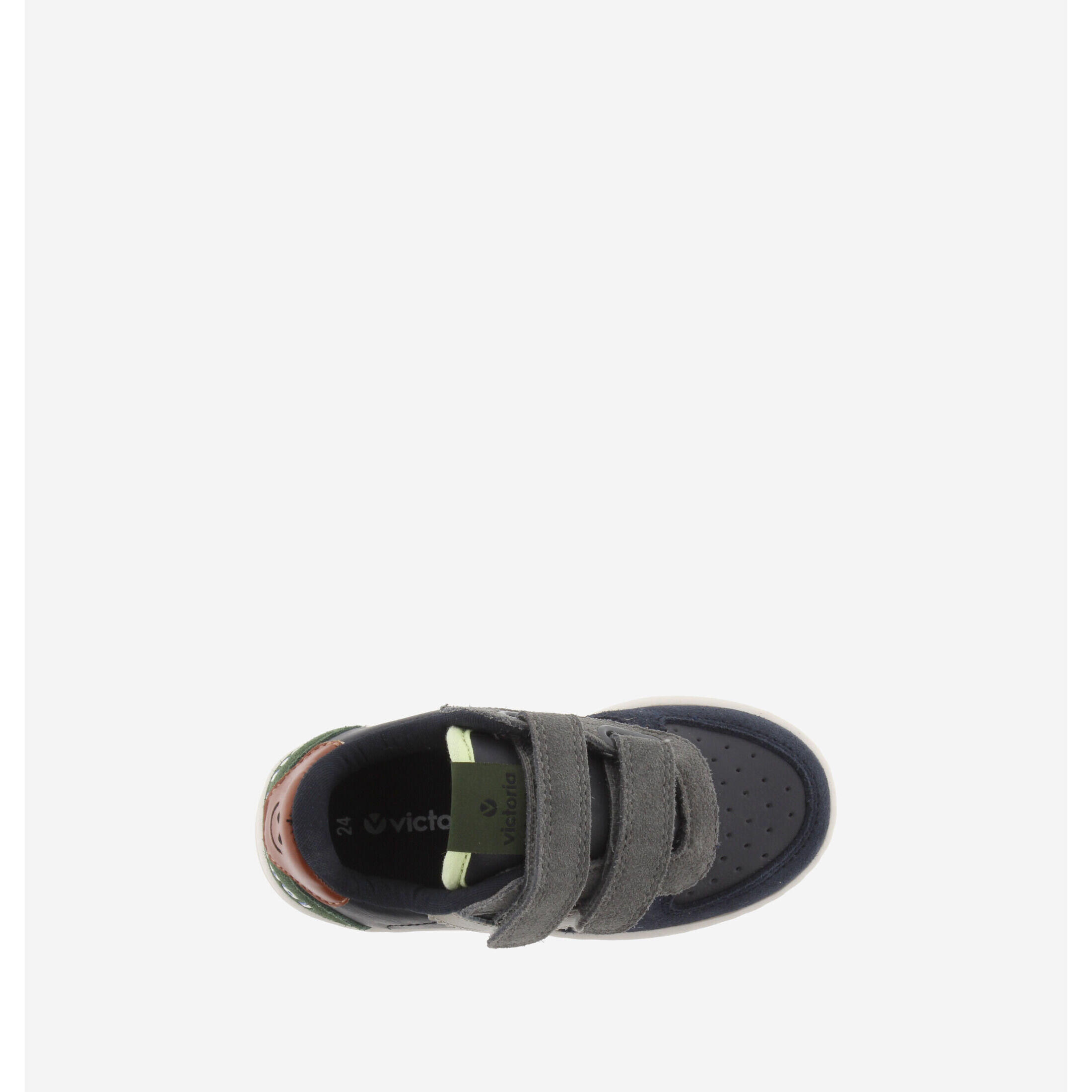 Scarpe da ginnastica per bambini in pelle e crosta di cuoio con velcro Victoria 5/5