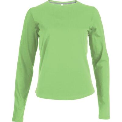 Dames-t-shirt met lange mouwen kariban col rond