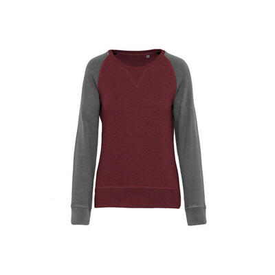 Damen-Rundhals-Sweatshirt Kariban bicolore