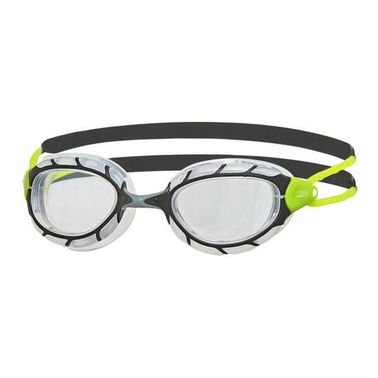 Lunettes de natation ZOGGS Predator Small claires Noir-Lime