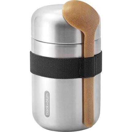 FOOD FLASK ISOTHERME-NOIR-400ML-ANTI-FUITE-6H CHAUD 8H FROID-AVEC CUILLÈRE