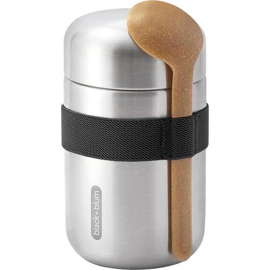 FOOD FLASK ISOTHERME-NOIR-400ML-ANTI-FUITE-6H CHAUD 8H FROID-AVEC CUILLÈRE